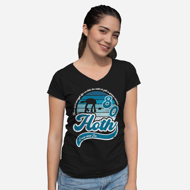 Vintage Snow And Ice-Womens-V-Neck-Tee-DrMonekers