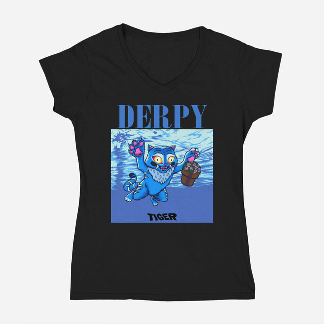Derpymind-Womens-V-Neck-Tee-joerawks