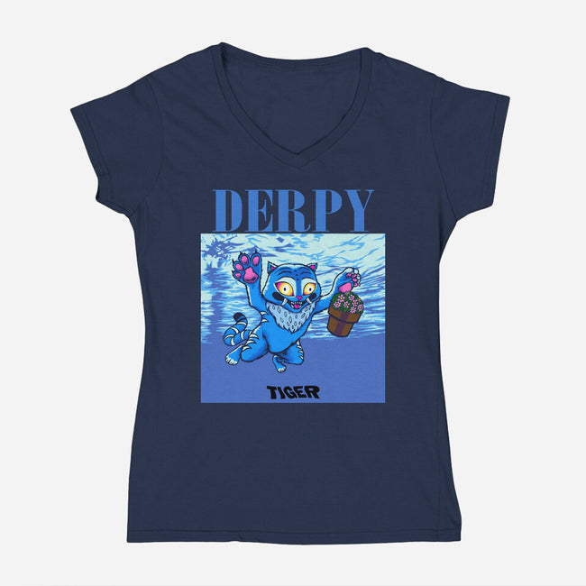 Derpymind-Womens-V-Neck-Tee-joerawks