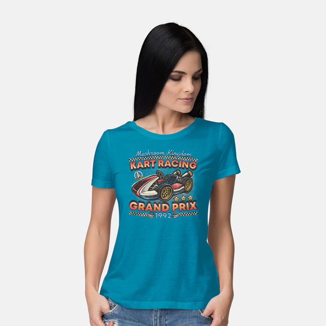 Kart Racing Grand Prix-Womens-Basic-Tee-glitchygorilla