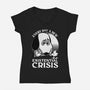 Existential Crisis Dog-Womens-V-Neck-Tee-Studio Mootant