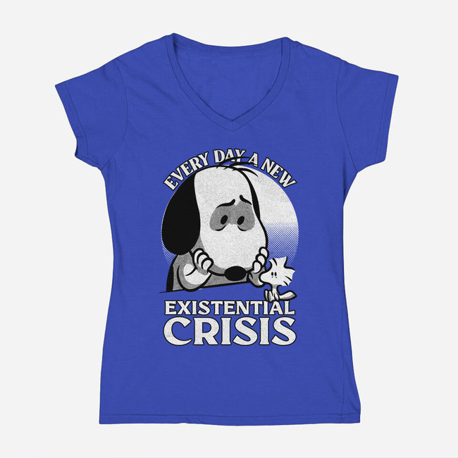 Existential Crisis Dog-Womens-V-Neck-Tee-Studio Mootant