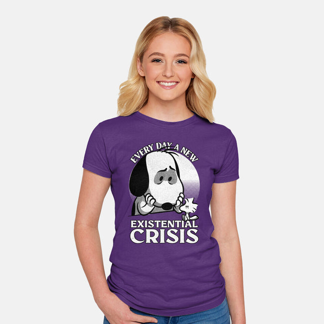 Existential Crisis Dog-Womens-Fitted-Tee-Studio Mootant
