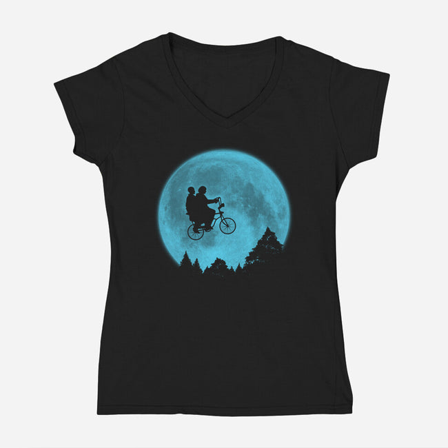 Strange Terrestrial-Womens-V-Neck-Tee-pigboom