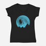 Strange Terrestrial-Womens-V-Neck-Tee-pigboom