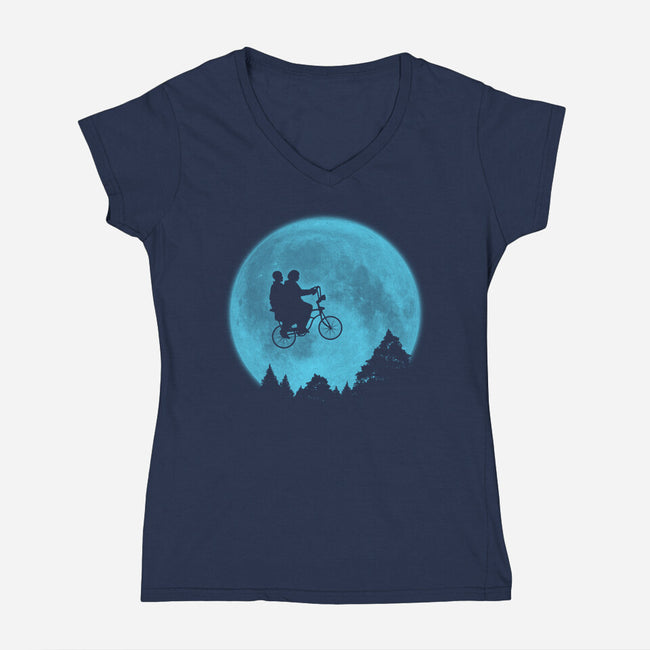 Strange Terrestrial-Womens-V-Neck-Tee-pigboom