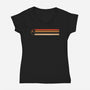 Retro Stripes Of The Death Star-Womens-V-Neck-Tee-rocketman_art