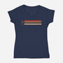 Retro Stripes Of The Death Star-Womens-V-Neck-Tee-rocketman_art