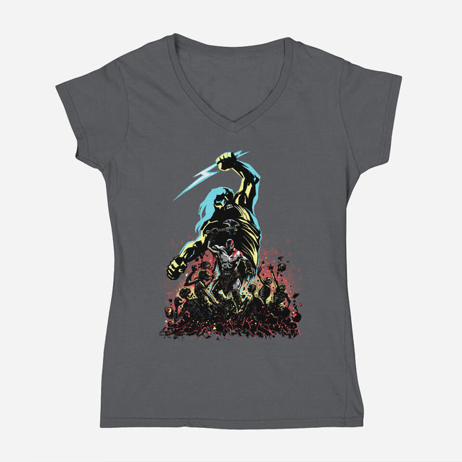 Wrath Of A God-Womens-V-Neck-Tee-zascanauta