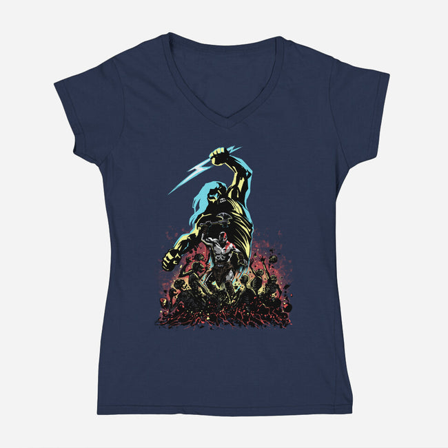 Wrath Of A God-Womens-V-Neck-Tee-zascanauta