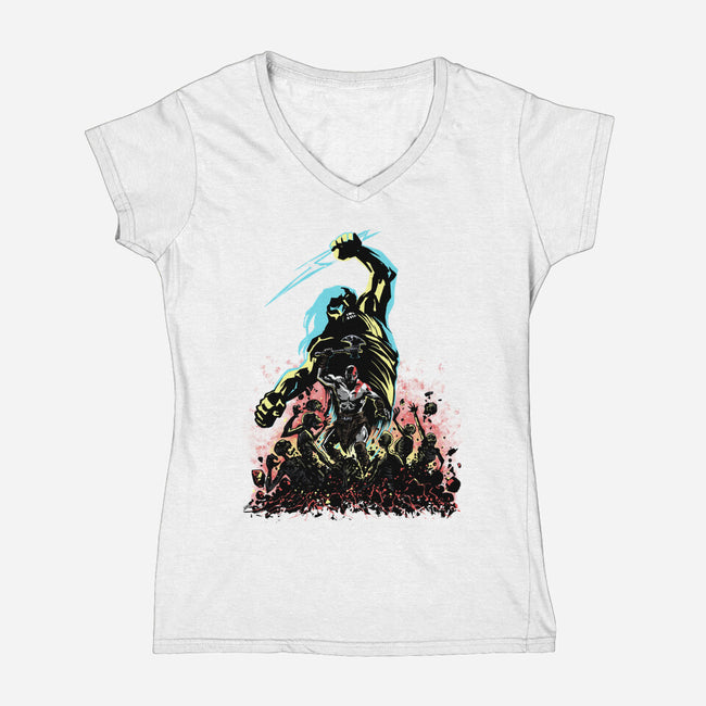 Wrath Of A God-Womens-V-Neck-Tee-zascanauta