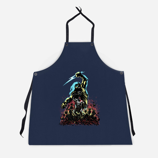 Wrath Of A God-Unisex-Kitchen-Apron-zascanauta