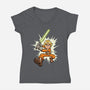 Space Ace-Womens-V-Neck-Tee-P1yu5h