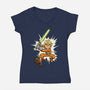 Space Ace-Womens-V-Neck-Tee-P1yu5h