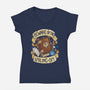Beware Of The Smiling DM-Womens-V-Neck-Tee-Vallina84