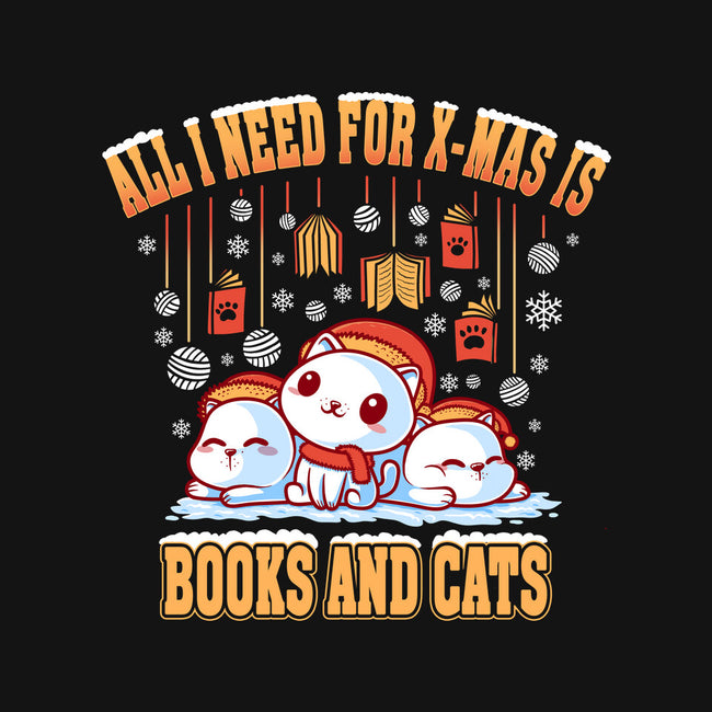 All I Need For Christmas Is Books And Cats-Womens-Fitted-Tee-erion_designs