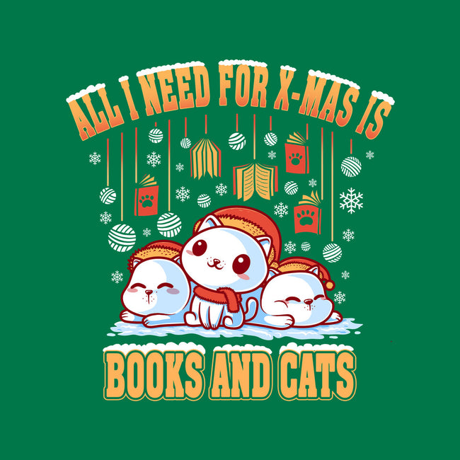 All I Need For Christmas Is Books And Cats-Womens-Fitted-Tee-erion_designs