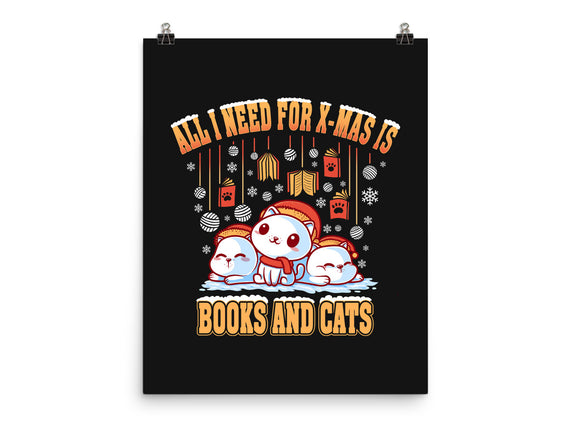 All I Need For Christmas Is Books And Cats
