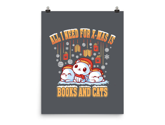 All I Need For Christmas Is Books And Cats