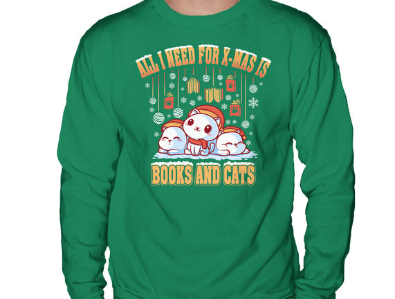 All I Need For Christmas Is Books And Cats