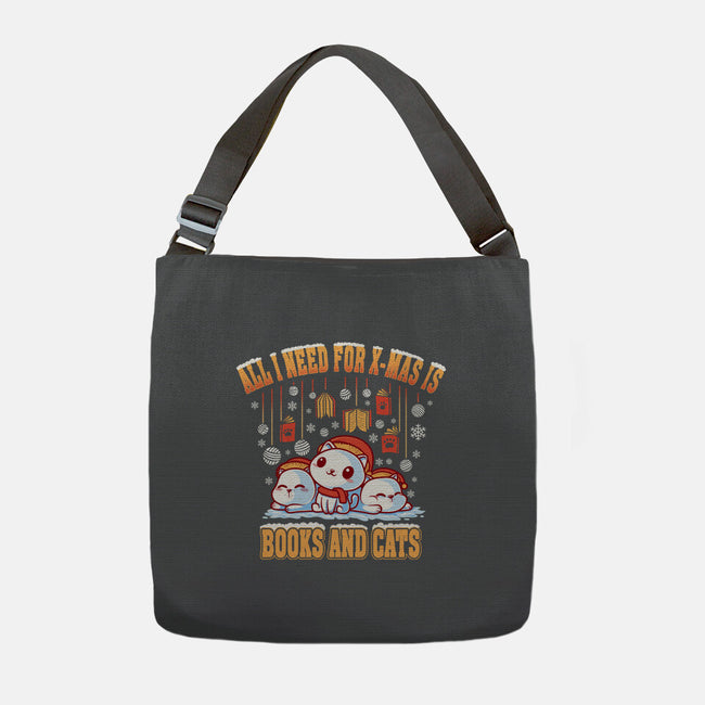 All I Need For Christmas Is Books And Cats-None-Adjustable Tote-Bag-erion_designs