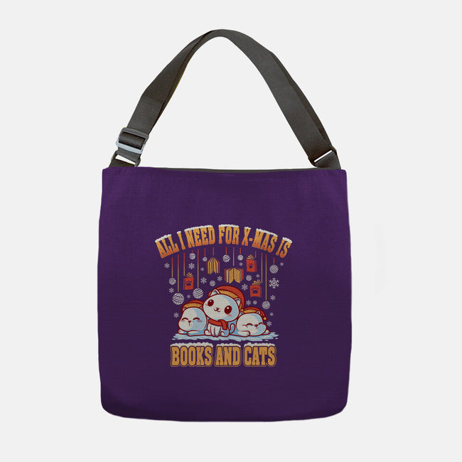 All I Need For Christmas Is Books And Cats-None-Adjustable Tote-Bag-erion_designs