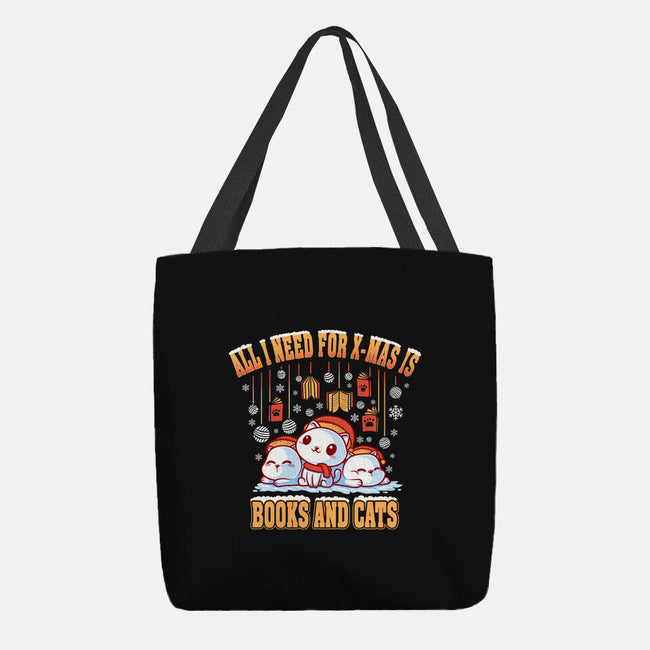 All I Need For Christmas Is Books And Cats-None-Basic Tote-Bag-erion_designs