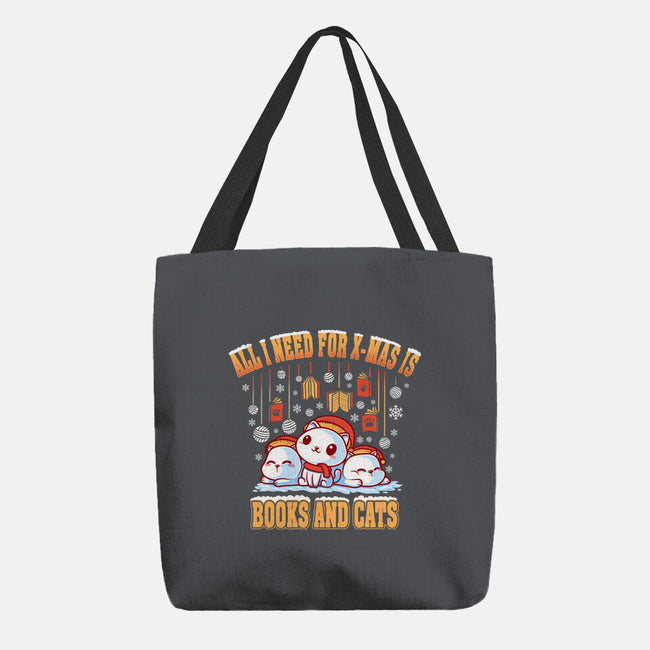 All I Need For Christmas Is Books And Cats-None-Basic Tote-Bag-erion_designs