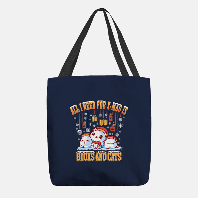 All I Need For Christmas Is Books And Cats-None-Basic Tote-Bag-erion_designs