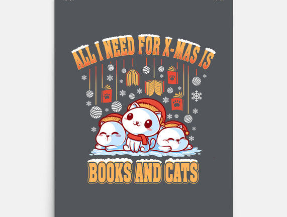 All I Need For Christmas Is Books And Cats
