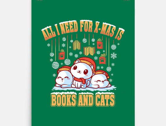 All I Need For Christmas Is Books And Cats