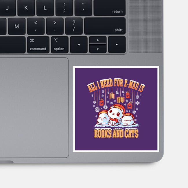 All I Need For Christmas Is Books And Cats-None-Glossy-Sticker-erion_designs