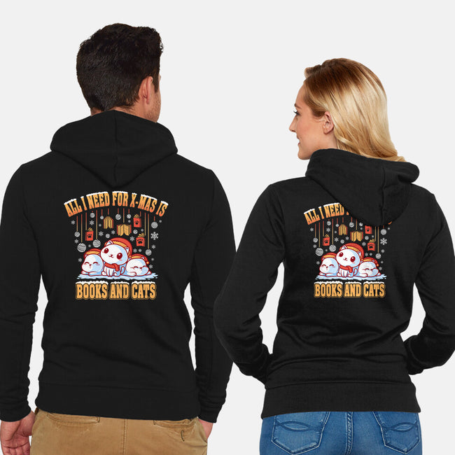 All I Need For Christmas Is Books And Cats-Unisex-Zip-Up-Sweatshirt-erion_designs