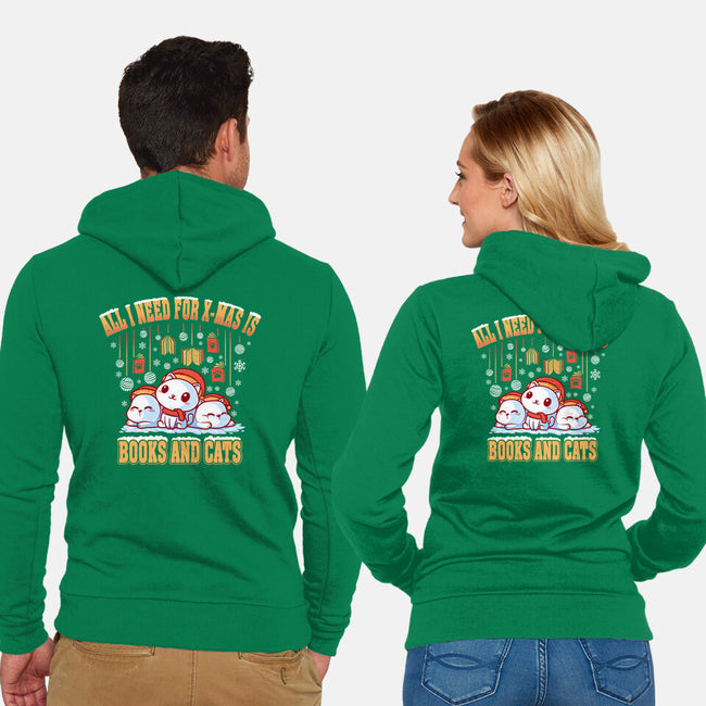 All I Need For Christmas Is Books And Cats-Unisex-Zip-Up-Sweatshirt-erion_designs