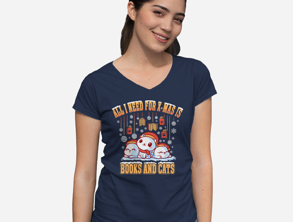 All I Need For Christmas Is Books And Cats