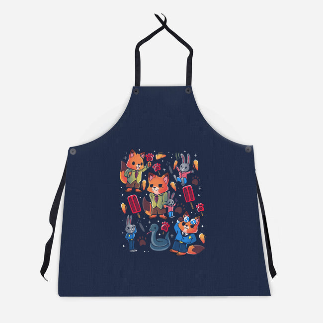 Fox And Rabbit-Unisex-Kitchen-Apron-Vallina84