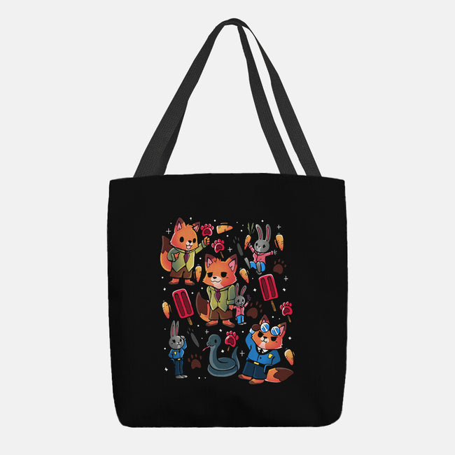 Fox And Rabbit-None-Basic Tote-Bag-Vallina84