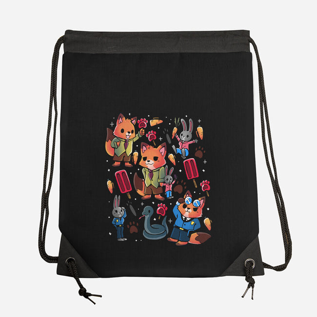 Fox And Rabbit-None-Drawstring-Bag-Vallina84