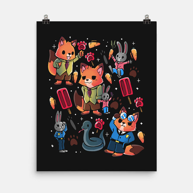 Fox And Rabbit-None-Matte-Poster-Vallina84