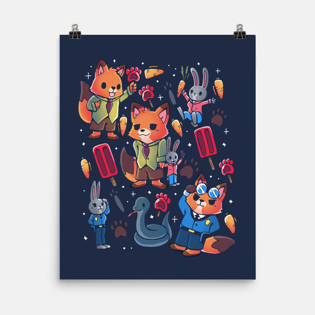 Fox And Rabbit-None-Matte-Poster-Vallina84
