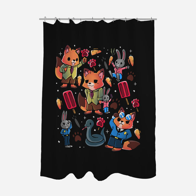 Fox And Rabbit-None-Polyester-Shower Curtain-Vallina84