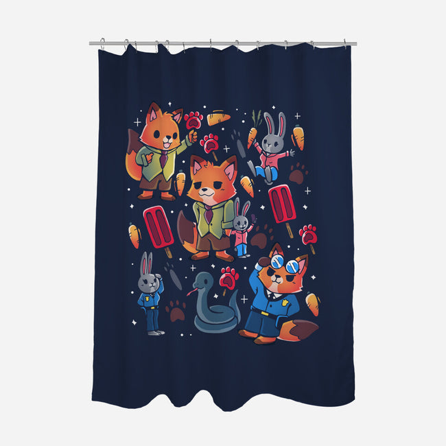 Fox And Rabbit-None-Polyester-Shower Curtain-Vallina84