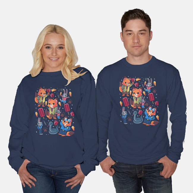Fox And Rabbit-Unisex-Crew Neck-Sweatshirt-Vallina84