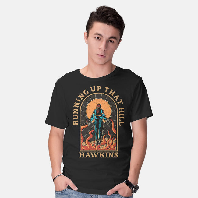 Running Up That Hill Hawkins-Mens-Basic-Tee-fanfreak1