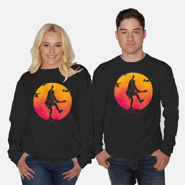 The Guitar Kid-Unisex-Crew Neck-Sweatshirt-teesgeex