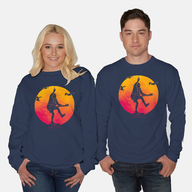 The Guitar Kid-Unisex-Crew Neck-Sweatshirt-teesgeex