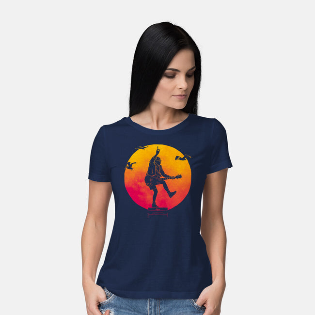 The Guitar Kid-Womens-Basic-Tee-teesgeex
