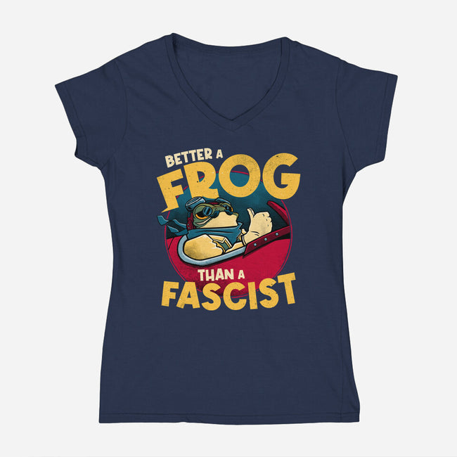 Better A Frog-Womens-V-Neck-Tee-teesgeex
