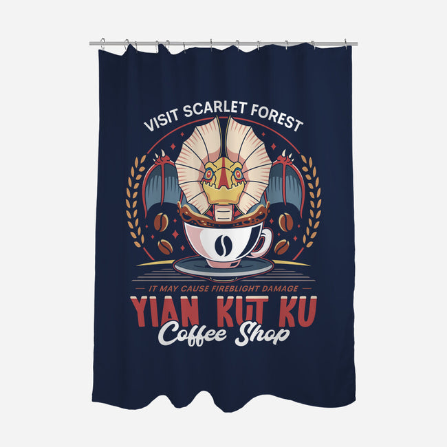 Yian Kut Ku Coffee Emblem-None-Polyester-Shower Curtain-LAGELANTEE