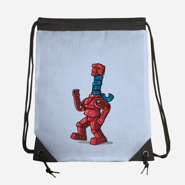 Robot Scarf-None-Drawstring-Bag-Raffiti